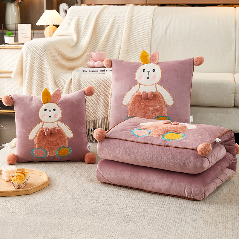 水晶绒汽车抱枕被子两用办公室午睡枕头二合一靠枕折叠冬加厚保暖