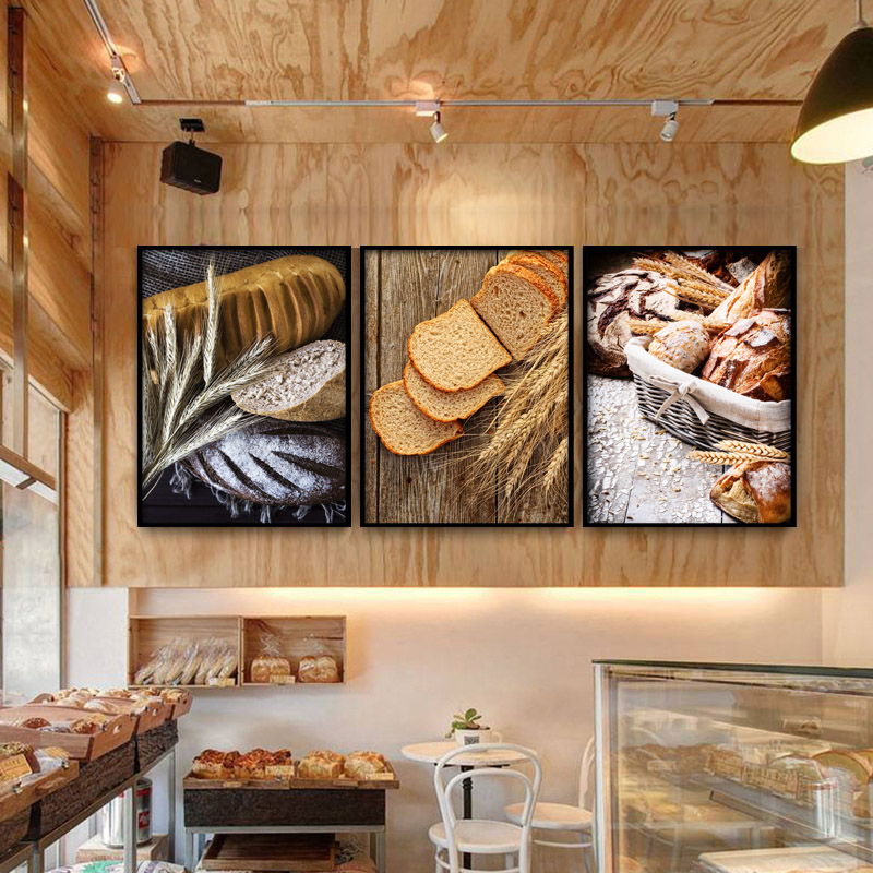 蛋糕店墙面装饰画面包店烘焙房甜品店宣传挂画西式水果糕点壁画