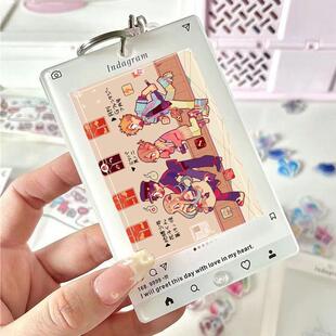 地缚少年花子君INS摇摇乐emoji谷美立牌小卡展示相框挂件含挂绳钥