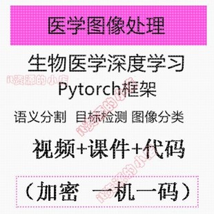Pytorch生物醫學視覺深度學習語義分割目標檢測圖像分類視頻教程