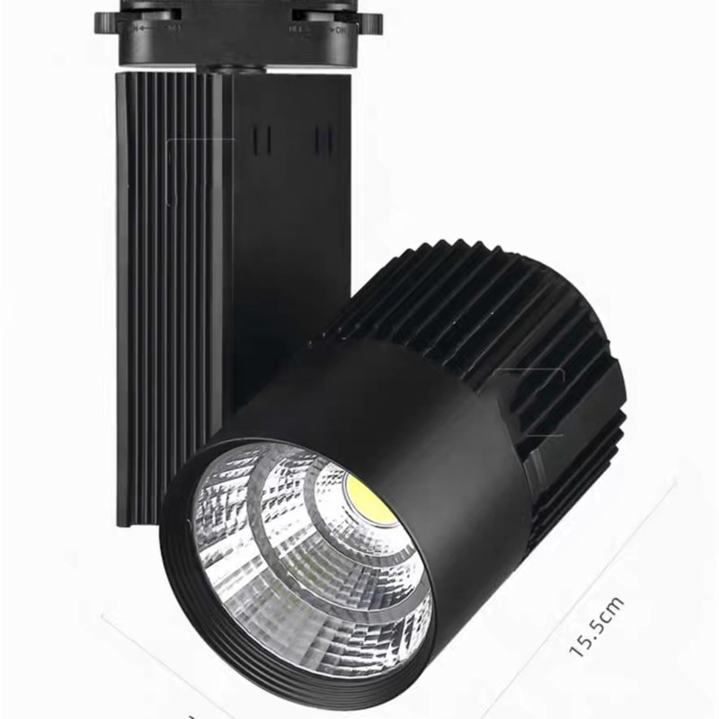 加厚LED压铸铝材商业导轨灯智能无极调光商用轨道射灯三色调光灯