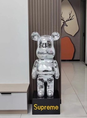 客厅轻奢玻璃暴力熊新款大摆件电视柜旁玄关沙发落地摆设新居礼品