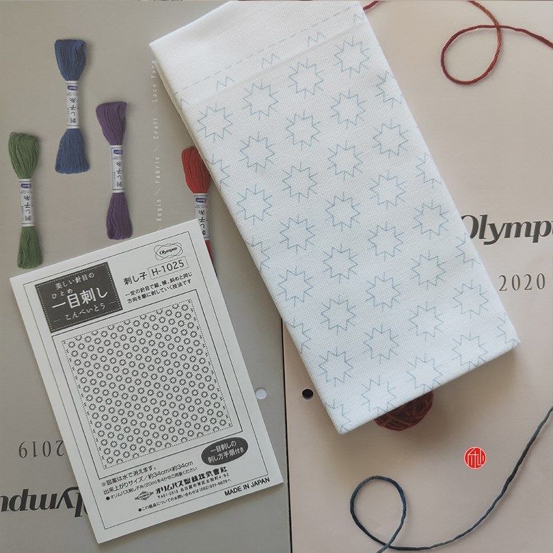 奥林巴斯刺子绣花布巾材料包装全棉手帕布印花刺绣新手手作入门