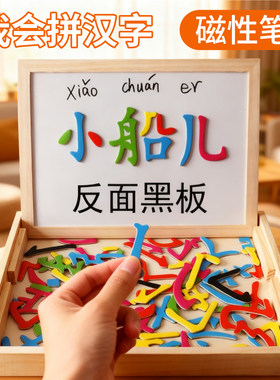 拼汉字写字二合一拼字板益智教具