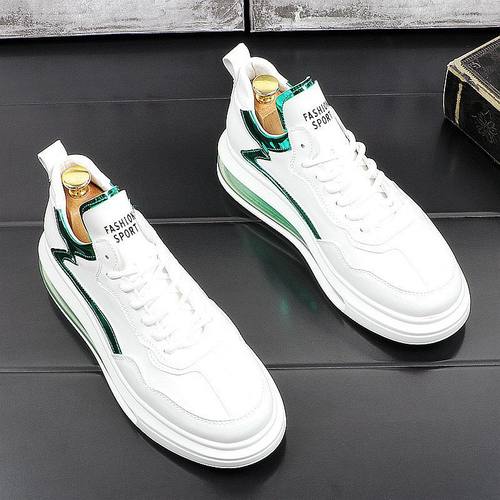 小白鞋男潮流百搭板鞋气垫底增高鞋韩版白色休闲鞋2023新款老爹鞋