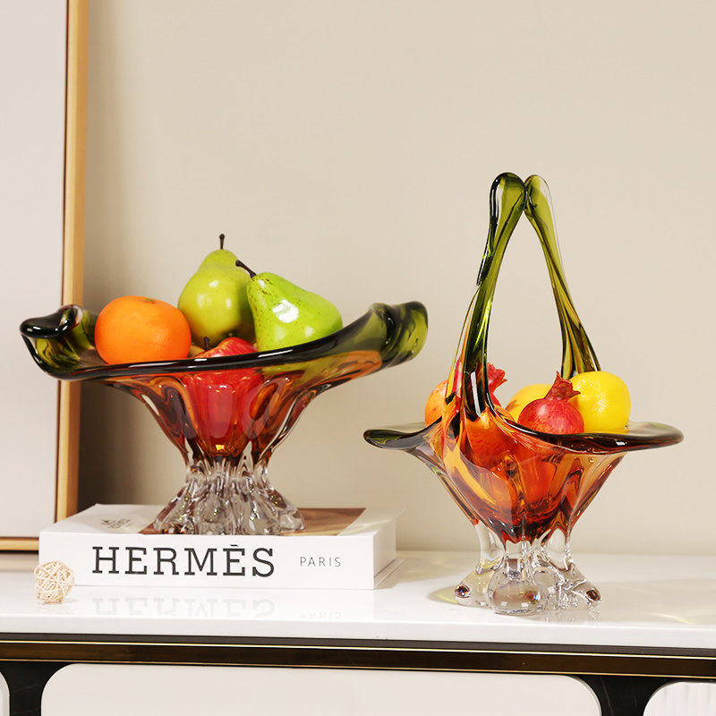 现代轻奢琉璃果盘艺术摆件客厅茶几餐桌样板房收纳果篓干果盘装饰,家居饰品,果盘/果篓,淘宝优惠券,粉丝福利购,淘宝优惠卷