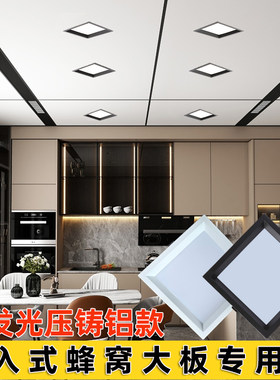 全铝led蜂窝大板专用灯19*19筒灯厨卫灯嵌入式格栅灯卡扣小方灯