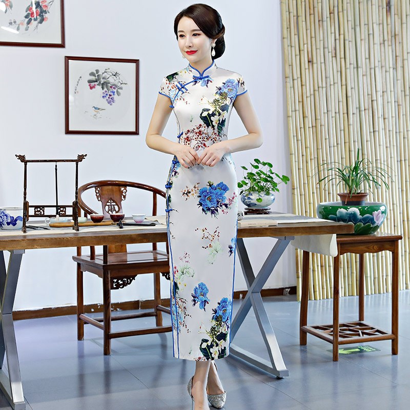 丝绸送考旗袍妈妈2025新式年轻款女气质高端素雅长款苏州传统古法