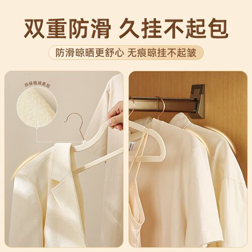 短颈植绒衣架家用挂衣无痕防滑衣服整理师收纳专用衣撑护衣衣架子 - 封面