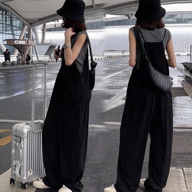 2025夏季新款女装超火两件套装显瘦百搭T恤宽松连体阔腿裤两件套