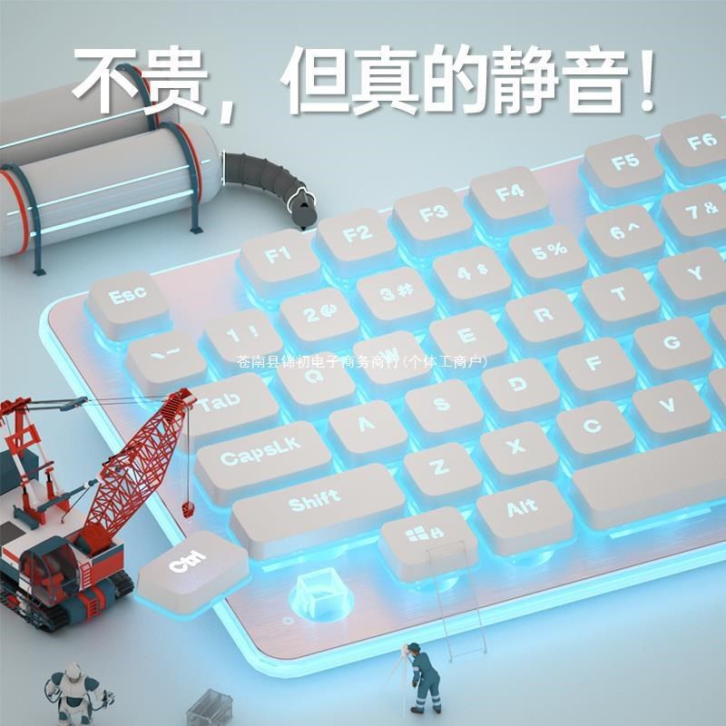 静音键盘机械手感有线台式电脑笔记本女生办公打字专用鼠标套装无