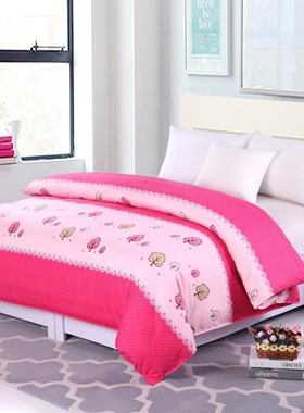 粉色碎花被套单件磨毛单人被罩1.5米1.A8x2 2.2x2.4米200cm被子套