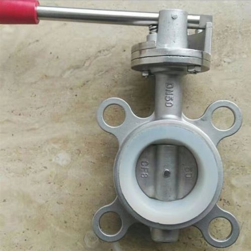 D371X-16P304不锈钢手动对夹蝶阀软密封矽胶蝶阀DN32 40 50 65 80