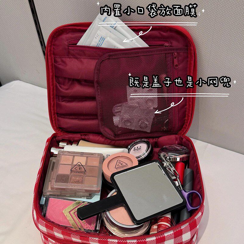 化妆包女便携女士外出旅游包防水收纳袋日系卡通动物可爱印花收纳