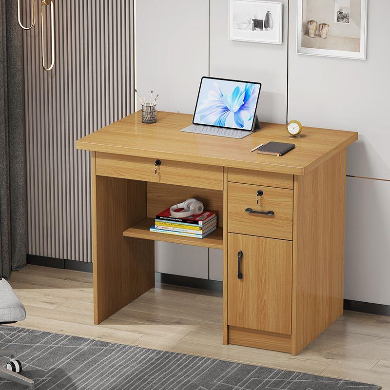 实木环保办公桌家用电脑桌带抽屉带锁卧室小书桌学习桌学生写字台