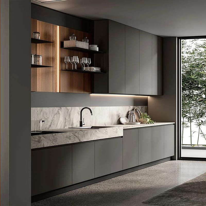 全球全屋定制现代极简开放式小户型整体橱柜定制厨房厨柜家具订制