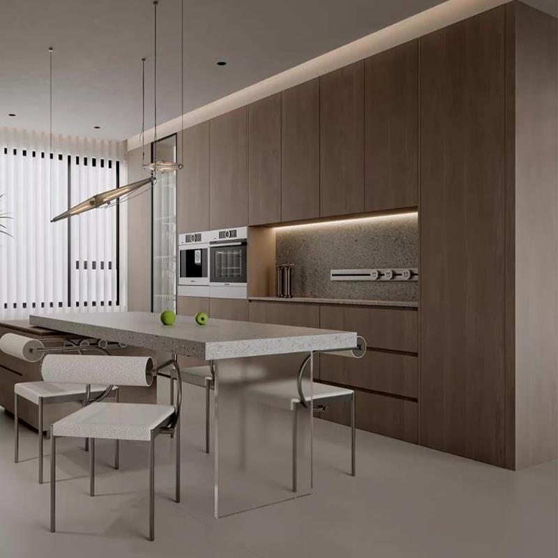 杭州全屋定制现代简约诧寂风小户型整体橱柜定制厨房厨柜家具订制