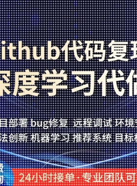 github代码复现跑通python编程深度学习代做项目部署程序讲解指导