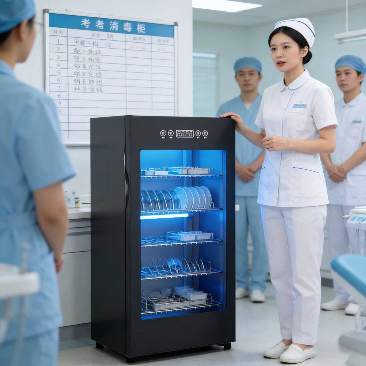 酒店立式假牙婴儿牙科高温高压消毛巾柜