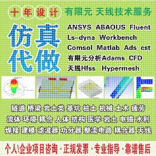 Comsol模拟仿真Ansys/Abaqus流固耦合Fluent流体仿真FDTD光学仿真