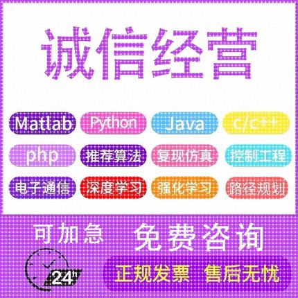 matlab程序代编图像信号处理算法python深度机器学习神经网络优化