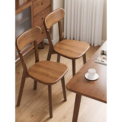 白蜡木实木椅子餐椅家用餐桌椅商用靠背椅覆古意式洽谈路易斯椅