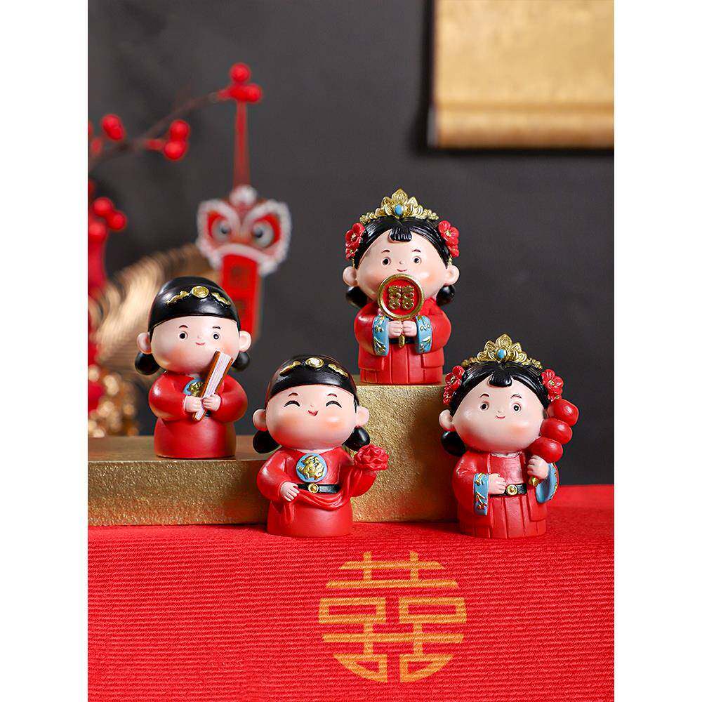 新婚礼物结婚摆件闺蜜订婚送新人新娘喜中式娃娃实用布置婚房装饰