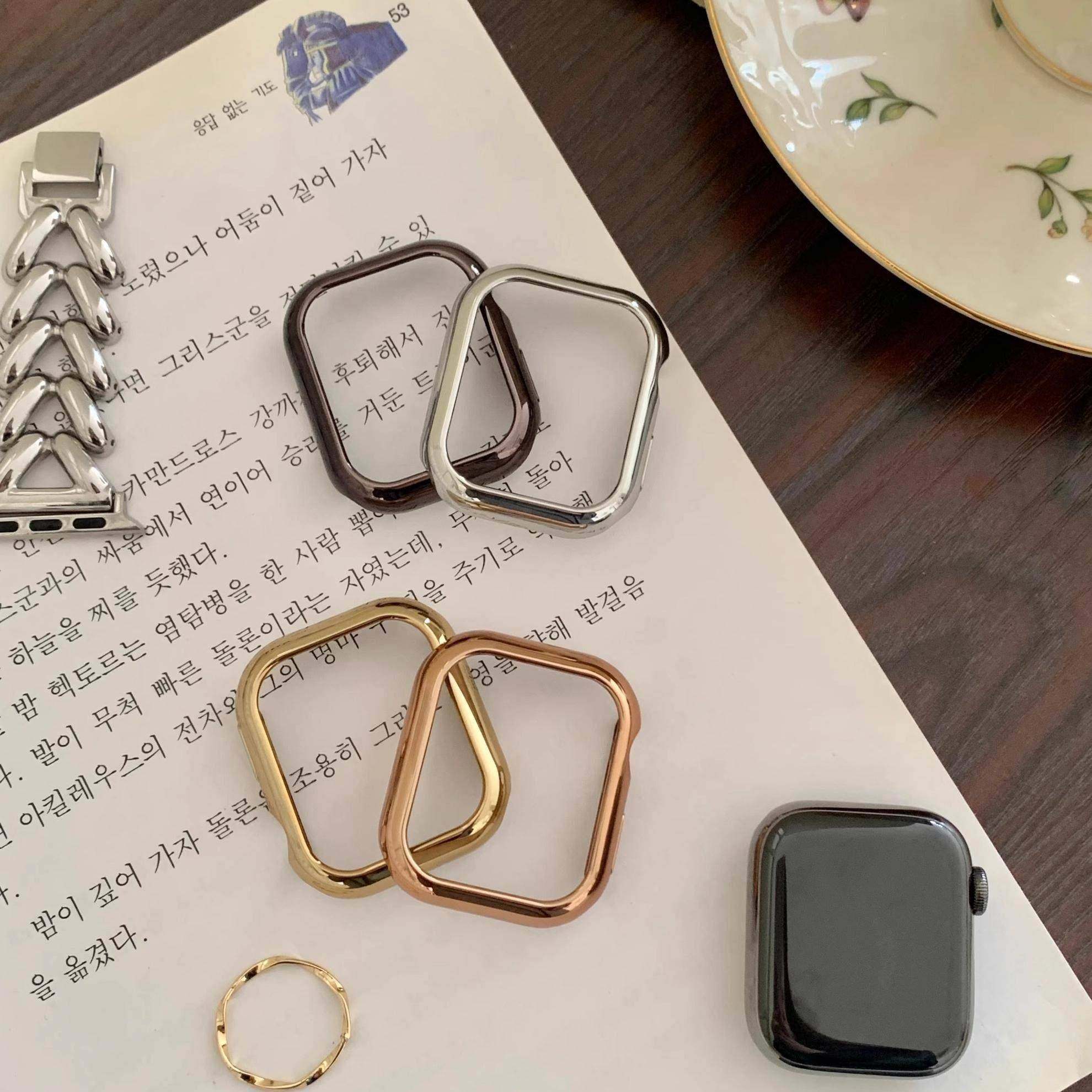 PC电镀半包硬壳适用AppleWatch10代987654SE通用S9防摔保护壳表壳,智能设备,智能手表手环表带/腕带,淘宝优惠券,粉丝福利购,淘宝优惠卷