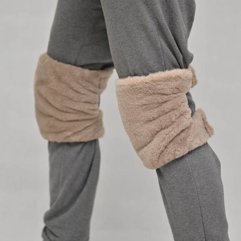 2026冬季保暖时尚防寒护膝男女士可爱彷獭兔毛护腿护膝盖外穿防滑