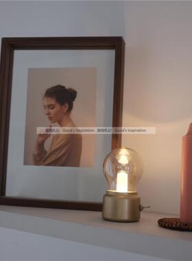 复古小灯泡 ins韩国桌面装饰卧室小夜灯USB灯发光摆件工业风玻璃