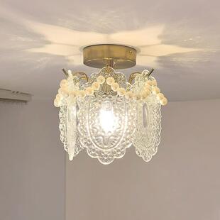 法式轻奢创玻璃走廊过道玄关珍珠吸顶灯后现代简约阳台入户床头