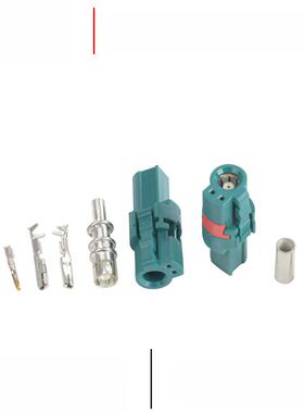 防水FAKRA+2P线端直母头FAKRA汽车连接器高清摄像头发卡拉接头