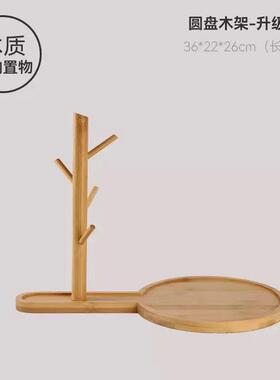 葫芦盘原木放钥匙架进门入户玄关收纳托盘客厅餐厅桌面装饰品摆件