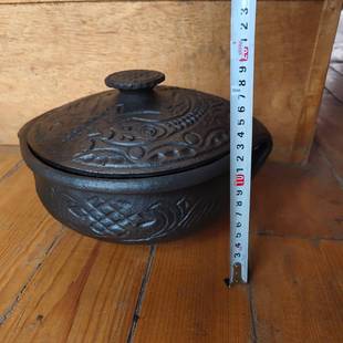 云南香格里拉-莱尼西黑陶传统手工制品西洋黑陶砂锅带盖家用土锅