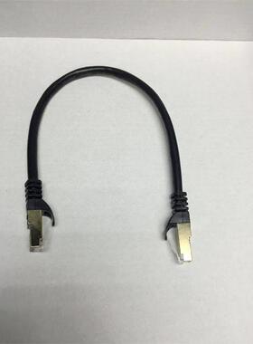 七类/CAT7网线 10GM 双屏蔽+双绞+无氧铜芯圆线+扁平线黑色/金色