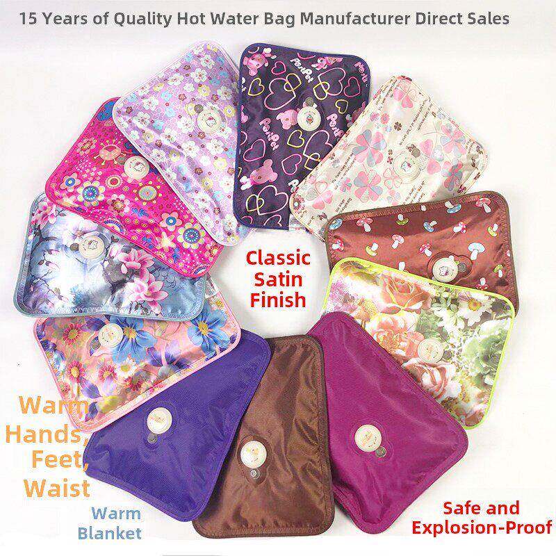 新款丝光防爆暖手宝充电热水袋暖宝暖水袋被窝可拆洗已注水发货