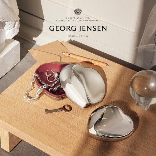 中秋节礼物GeorgJensen乔治杰生心形置物盒迷你首饰盒桌面摆件