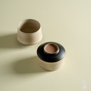 稀缺质感粗陶日式半手工茶杯家用仿古泡茶杯高脚主人杯闻香杯手握