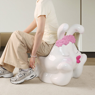 稀缺质感卡通创意动物礼品爱神兔换鞋 饰乔迁礼 凳客厅入户门家居装