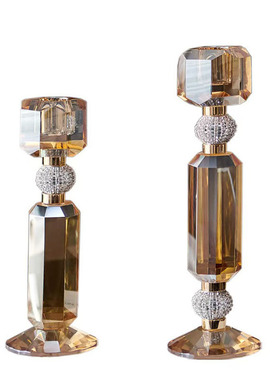 稀缺质感轻奢现代简约彩色水晶烛台摆件餐桌香薰蜡烛摆设氛围拍照