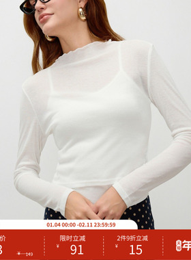 CIDER 色打底衫薄纱高领透视内搭吊带长袖T上衣105157215