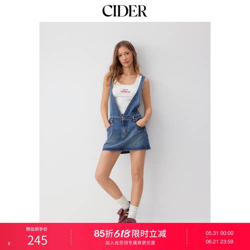 CIDER2026春季新品Cider牛仔扣袢迷你连衣裙115211535