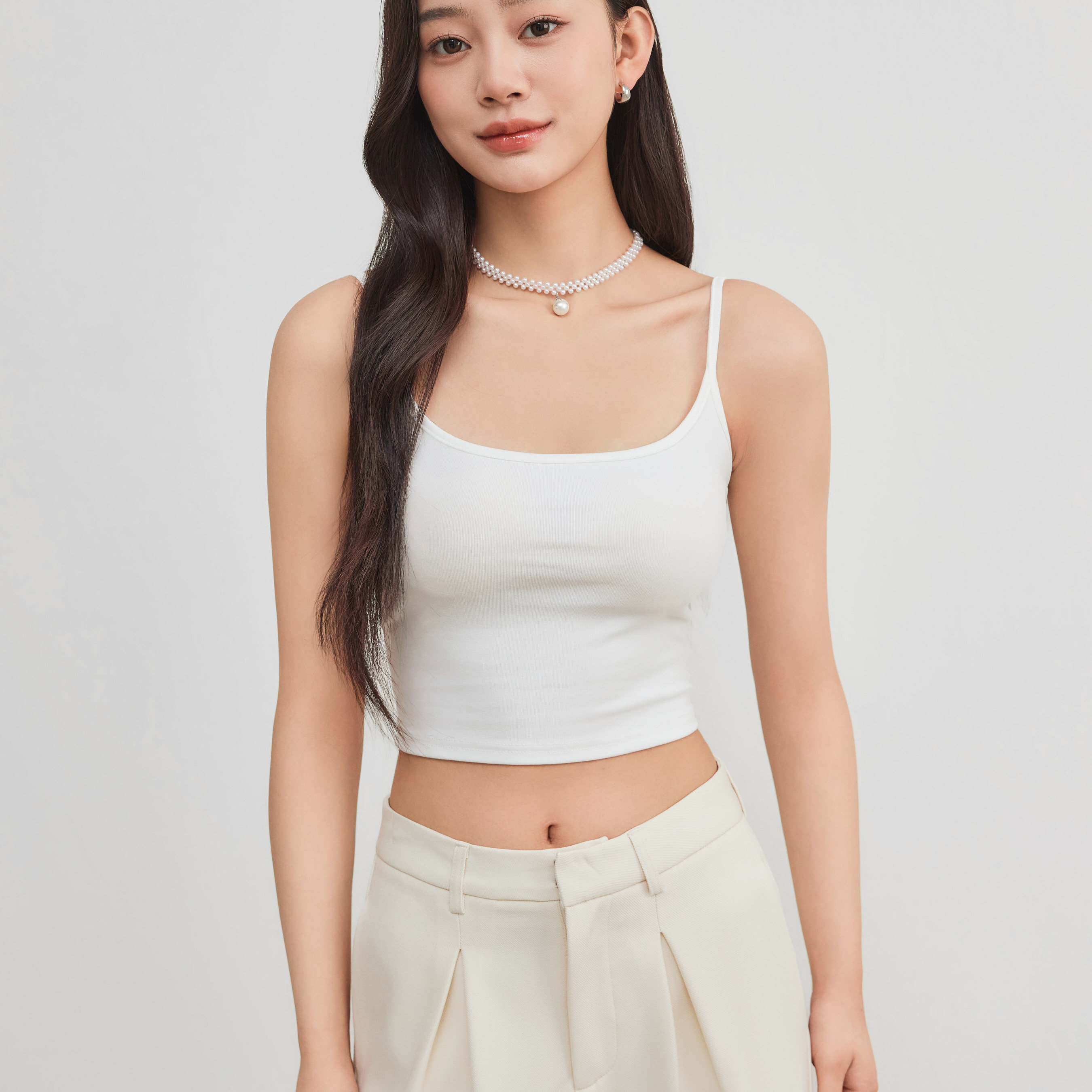 CIDER 夏季新品女装色棉可调节吊带上衣 112070490