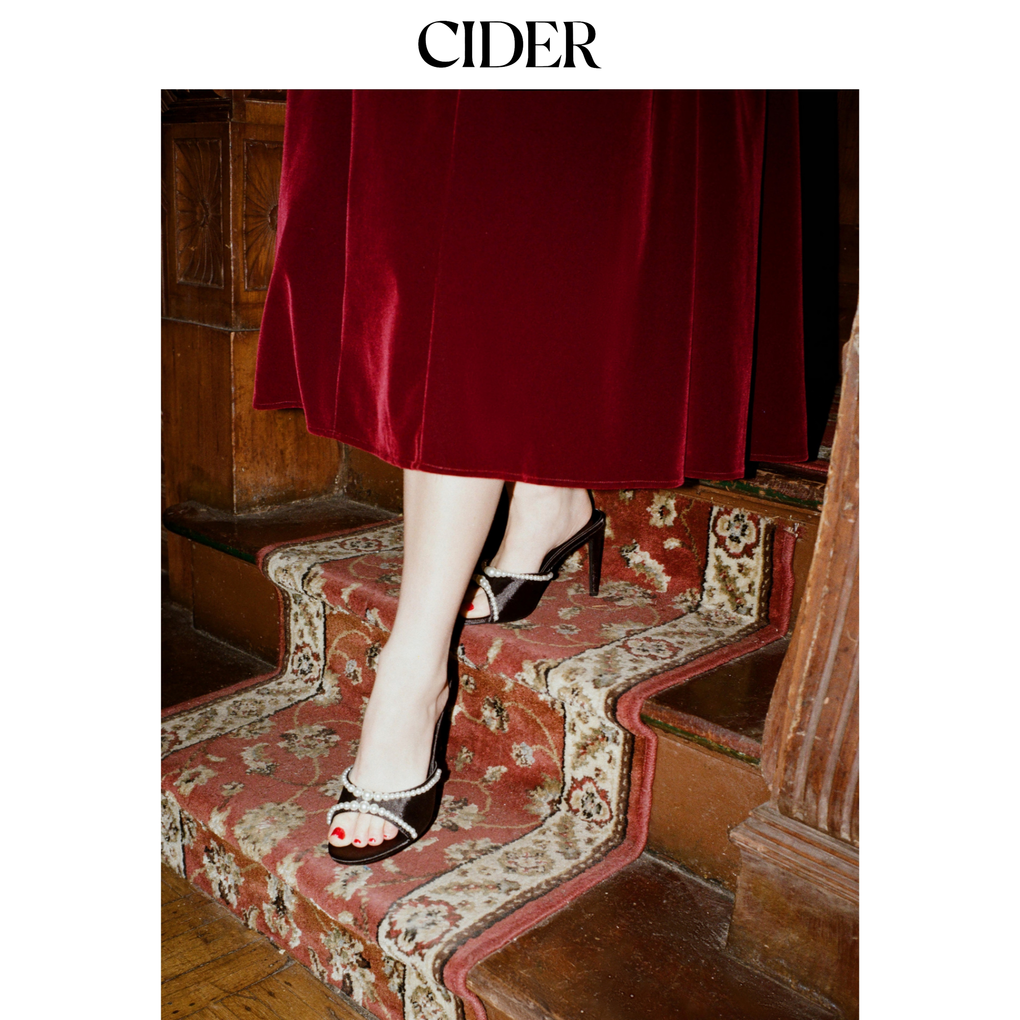 CIDER仿珍珠缎面高跟鞋114208950图片