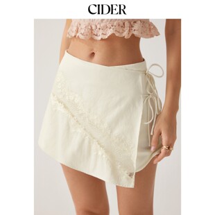 115234104 低腰蕾丝系带A字迷你短裙裤 CIDER2026春季 新品