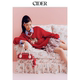 CIDER可爱风小马毛衣针织红色上衣115162127 明星同款