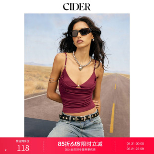 CIDER2026春季新品V领抽绳金属装饰吊带上衣115357332
