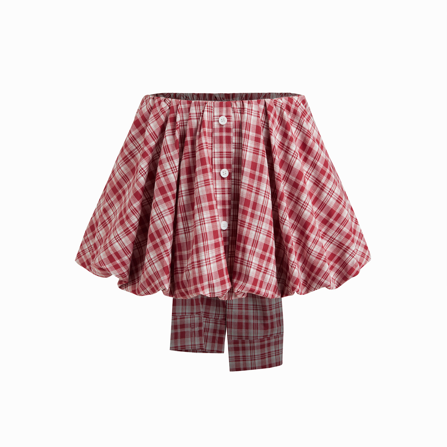 【明星同款】CIDER棉质低腰格纹泡泡摆迷你半身裙女装11472