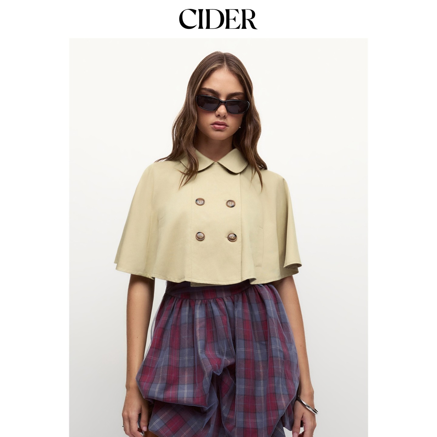 CIDER2026秋季新品娃娃领披肩斗篷上衣外套115537702图片