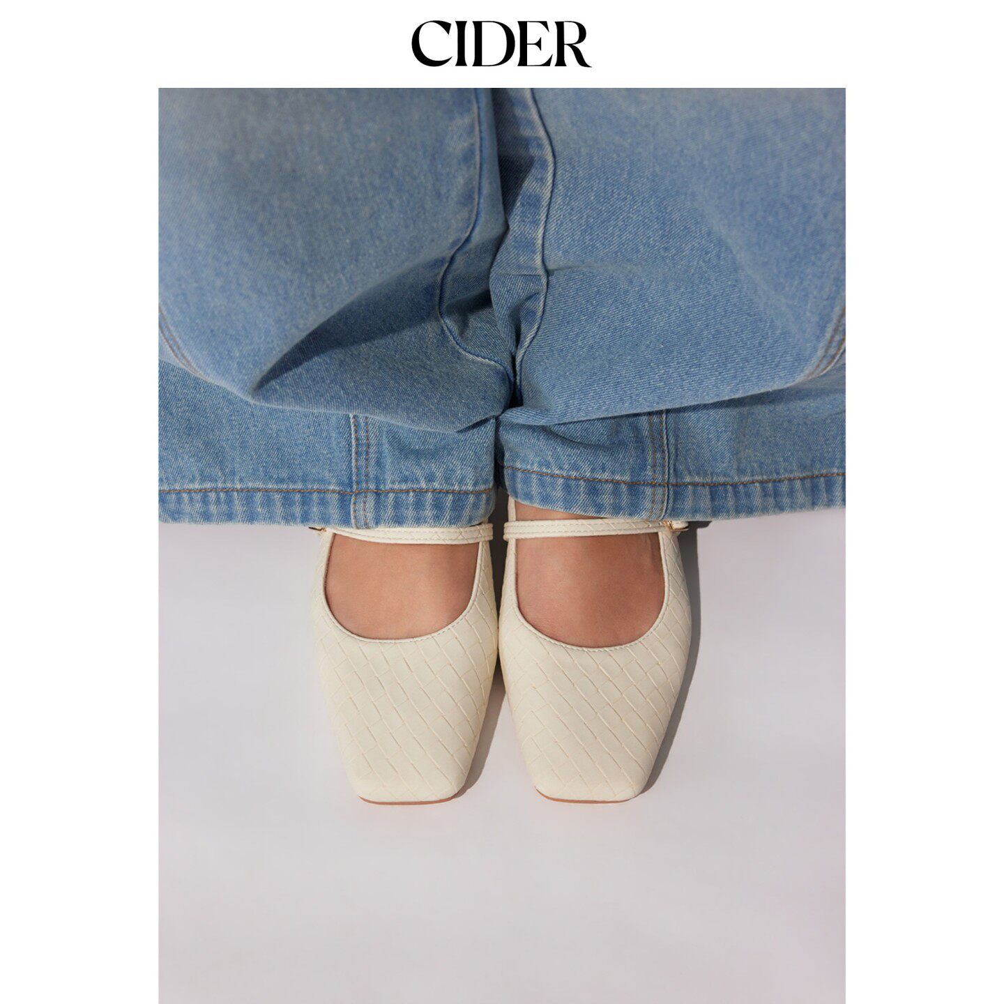 CIDER2026早秋季新品编织玛丽珍平底鞋115352045图片